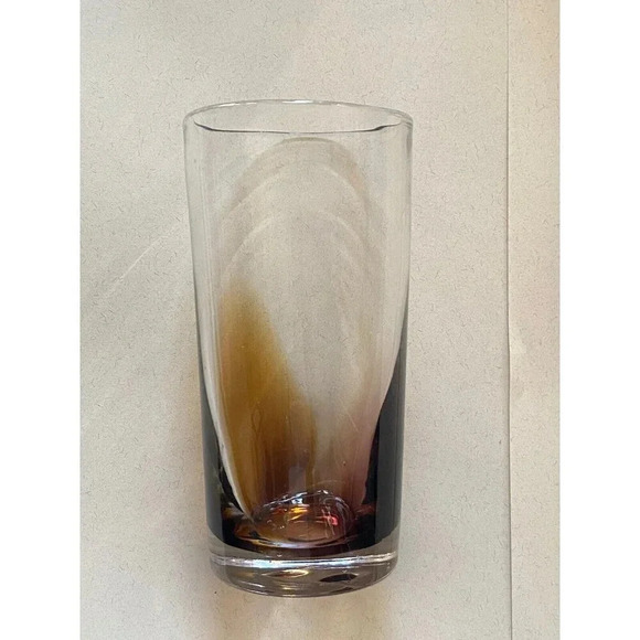 Lot of 4 Mexico Glass Tumblers Clear Amber Gold Purple Hand Made Glasses - Picture 7 of 15